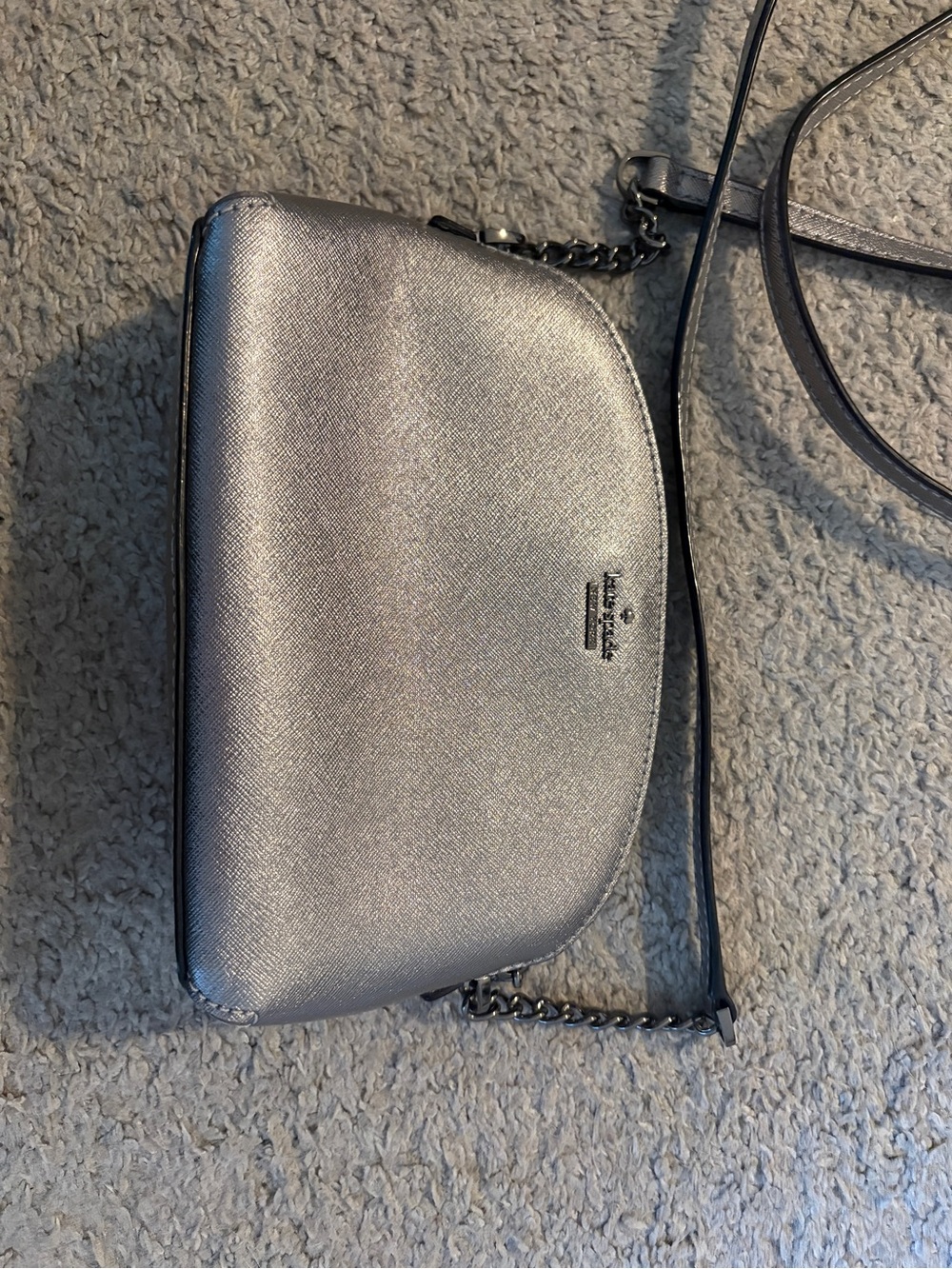 kate spade Cameron Hilli metallic silver crossbody bag